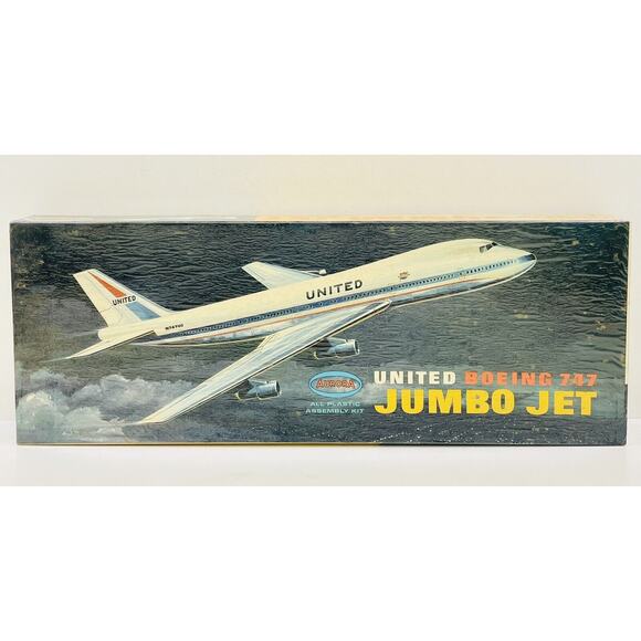 Aurora United Boeing 747 Jumbo Jet 1:156 Plastic Model Kit 362-250 New Sealed